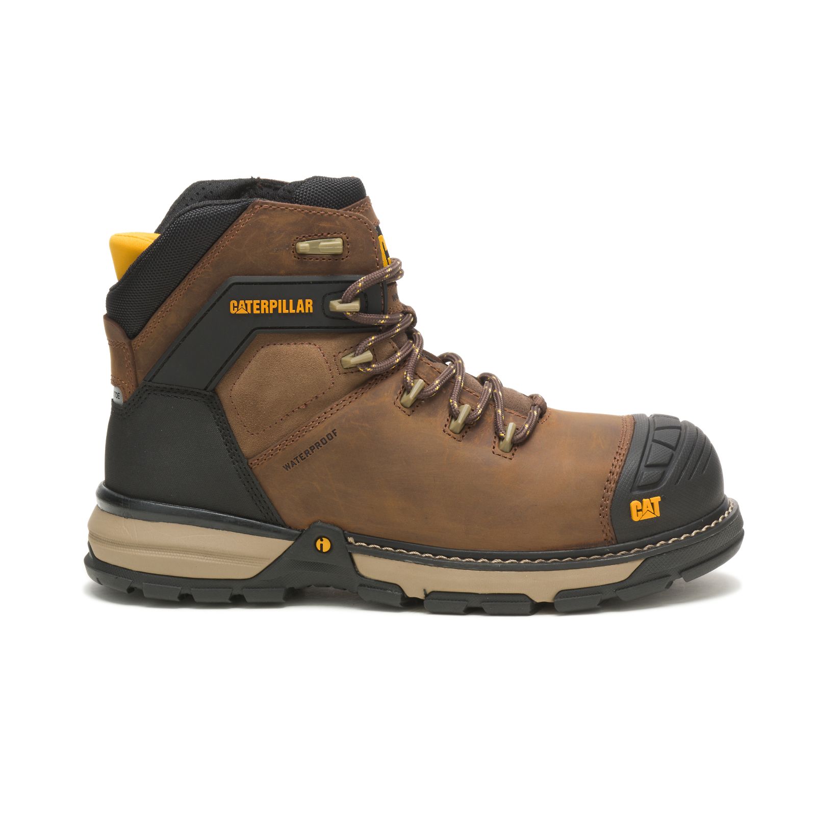 Men's Caterpillar Excavator Superlite Waterproof Thinsulate™ Nano Toe Work Boots Dark Brown Ireland TRGA62580